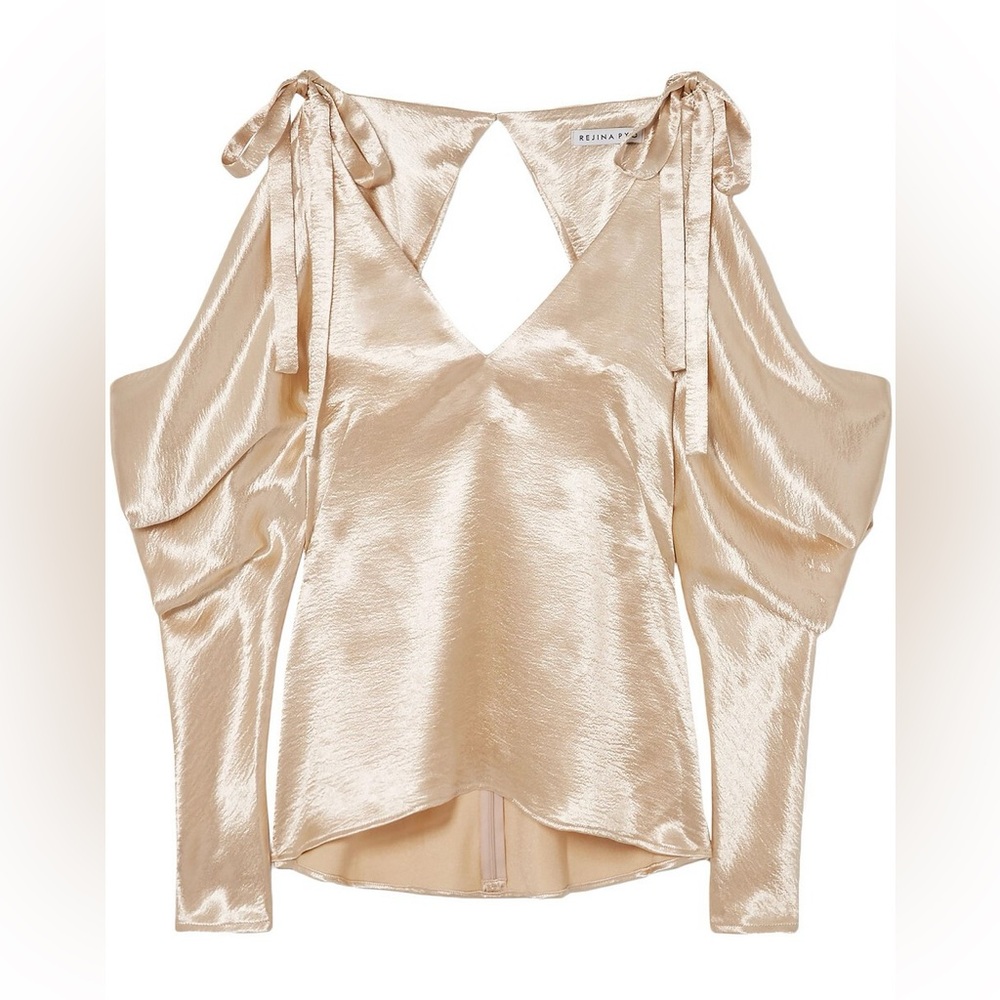 Rejina Pyo Silk Open Back Long Sleeve Blouse